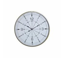 Sienas pulkstenis DKD Home Decor Stikls Bronza Metāls Balts Kompass (60 x 3 x 60 cm)
