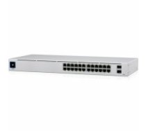 Ubiquiti USW-24-POE Gigabit Layer 2 switch with twenty-four Gigabit Ethernet ports including sixteen auto-sensing 802.3at PoE+ ports, and two SFP ports (USW-24-POE-EU)