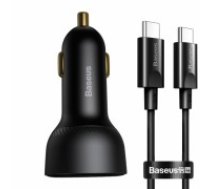 Baseus Superme Car charger, USB, USB-C, 100W + USB-C cable (black) (TZCCZX-01)