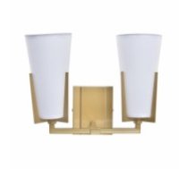 sienas Lampa DKD Home Decor Stikls Bronza Metāls Poliesters Balts (30 x 18 x 23 cm)