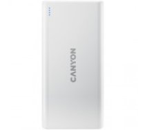CANYON PB-106 Power bank 10000mAh Li-poly battery, Input 5V/2A, Output 5V/2.1A(Max), USB cable length 0.3m, 140*68*16mm, 0.24Kg, White (CNE-CPB1006W)