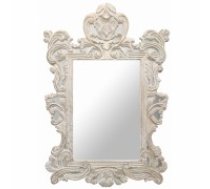 Sienas spogulis DKD Home Decor Stikls Alumīnijs Balts Mango koks (90 x 3 x 135 cm)