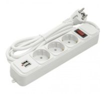 EXD Extension cord 1.8m, 3 sockets + 2 USB, with switch (PPSA10M18S3U)