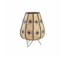 Galda lampa DKD Home Decor Zieds Melns Metāls Brūns Rotangpalma 220 V 50 W Tropiskais (37 x 37 x 47 cm)