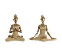 Dekoratīvās figūriņas DKD Home Decor Bronza Sveķi Yoga Moderns (19,5 x 11,5 x 18 cm) (2 gb.)