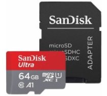 SANDISK 64GB Ultra MicroSD UHS-I Card , MicroSD karte ar Adapteri