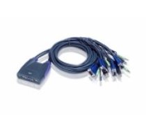 Aten                    4-Port USB VGA/Audio Cable KVM Switch (CS64US-AT)