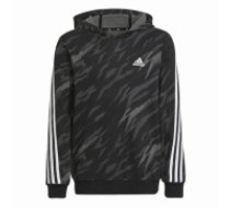 Bērnu Sporta Krekls ar Kapuci Adidas 3 Stripes Melns