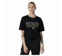 Sieviešu Krekls ar Īsām Piedurknēm New Balance Essentials Athletic Club Boxy Melns
