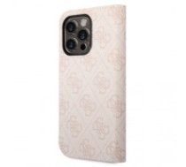 Guess PC|TPU 4G Metal Camera Outline Book Case for iPhone 14 Pro Max Pink (GUBKP14XHG4SHP)