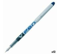 Šķidrās tintes pildspalva Pilot V Pen Vienreizējās lietošanas Kaligrāfijas pildspalva Zils Tērauds 0,4 mm (12 gb.)