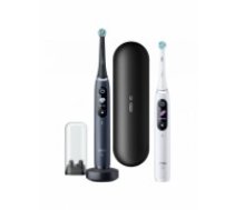 Oral-B                    Electric Toothbrush iO8 Series Duo Rechargeable, For adults, Number of brush heads included 2, Black Onyx/White, Number of teeth brushing modes 6 (IO8 DUO BLACK ONYX/WHITE)