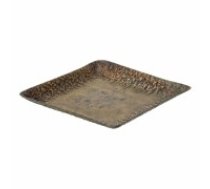 Bigbuy Home Uzkodu paplāte 24,5 x 24,5 x 2 cm Alumīnijs Bronza