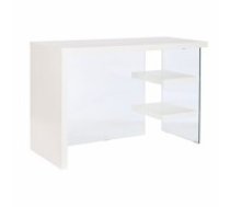 rakstāmgalds DKD Home Decor Balts Caurspīdīgs Stikls Koks MDF 120 x 50 x 76 cm