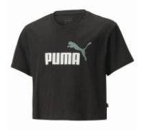 Krekls ar Īsām Piedurknēm Bērniem Puma Logo Cropped  Melns