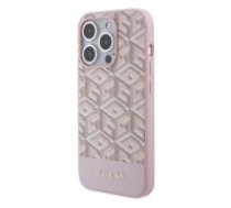 Guess PU G Cube MagSafe Case for iPhone 15 Pro Max Pink (GUHMP15XHGCFSEP)