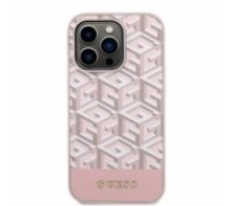 Guess PU G Cube MagSafe Compatible Case for iPhone 13 Pro Max Pink (GUHMP13XHGCFSEP)