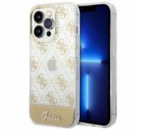 Guess PC|TPU Peony Glitter Script Logo Case for iPhone 14 Pro Max Gold (GUHCP14XHG4MHG)