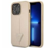 Guess PU Saffiano Triangle Case for iPhone 13 Pro Beige (GUHCP13LPSATLE)