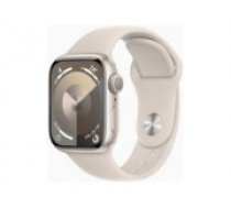 Apple                    Watch Series 9 GPS 41mm Starlight Aluminium Case with Starlight Sport Band - S/M (MR8T3ET/A)