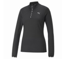 Sieviešu Krekls ar Garām Piedurknēm Puma Strong 1/4 Zip Melns