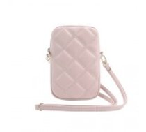 Guess PU Quilted 4G Metal Logo Wallet Phone Bag Zipper Pink (GUWBZPSQSSGP)