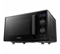 Toshiba Sda 3-in-1 Microwave Oven with Grill and Combination Hob, 23 Litres, Rotating Plate with Storage, Timer, Built-in LED Lights, 900 W, Grill 1050 W, Pizza Programme, Black (MW2-AG23P(BK))