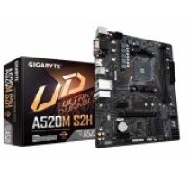 Gigabyte A520M S2H Motherboard - Supports AMD Ryzen 5000 Series AM4 CPUs, 4+3 Phases Pure Digital VRM, up to 5100MHz DDR4 (OC), PCIe 3.0 x4 M.2, GbE LAN, USB 3.2 Gen 1 (A520M S2H)
