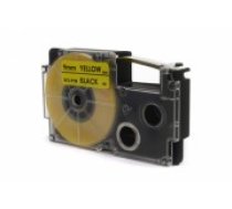 Label Tape JetWorld for use in Casio  Black on Yellow 9mm x 8m (PT-9YW1, PT9YW1, XR-9YW1, XR9YW1) (JWT-C9YWN)