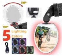 Spogulis ProX Vision MR-54 in handlebar oval adjustable with LED light USB (MIRR31)