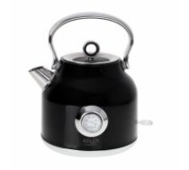 Adler Kettle with a Thermomete AD 1346b Electric, 2200 W, 1.7 L, Stainless steel, 360° rotational base, Black (AD 1346B)