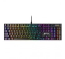CANYON Cometstrike GK-55, 104keys Mechanical keyboard, 50million times life, GTMX red switch, RGB backlight, 18 modes, 1.8m PVC cable, metal material + ABS, US layout, size: 436*126*26.6mm, weight:820g, black (CND-SKB55-US)