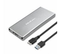 Qoltec 51833 Enclosure | M.2 SSD drive | SATA | NGFF| USB 3.0 | Super speed 5GB/s | 2TB | Silver (51833)