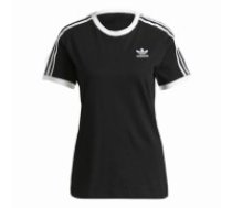 Sieviešu Krekls ar Īsām Piedurknēm Adidas 3 stripes Melns