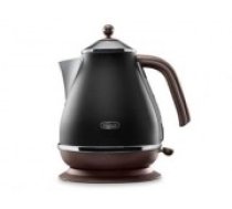 DeLonghi Icona Vintage KBOV2001BK Standard kettle, Stainless steel, Black, 2000 W, 1.7 L, 360° rotational base (KBOV2001BK)