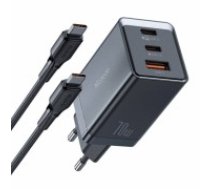GaN Mcdodo CH-1543 network charger, 2x USB-C, 1x USB, 67W + USB-C to USB-C 2m cable (black) (CH-1543)