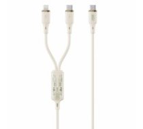 XO cable NB-Q262 2in1 PD USB-C - Lightning + USB-C 1,2m beige 60W (NB-Q262)
