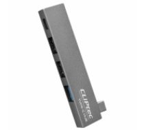 OEM Cliptec Adapter HUB - Type C na USB 3.1 + 2xUSB 2.0 + Type C - Conquer RZH623 grey (ADA000350)