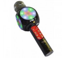 Goodbuy LED 360 karaoke mikrofons ar Bluetooth skaļruni | 5W | aux | balss modulators | USB | Micro SD melns (GBMIK5WLED360BK)