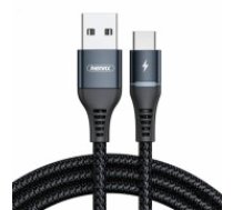 Cable USB-C Remax Colorful Light, 1m, 2.4A (black) (RC-152A)
