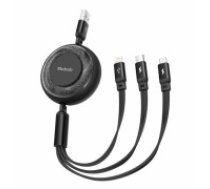 3in1 USB to USB-C | Lightning | Micro USB Cable, Mcdodo CA-3570, 1.2m (Black) (CA-3570)