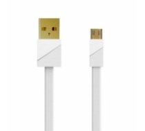 OEM REMAX Cable Gold Plating RC-048m - USB to Micro USB - Quick Charging 3A 1 metre White (KABAV0466)