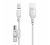 Foneng X62 Magnetic 3in1 USB to USB-C | Lightning | Micro USB Cable, 2.4A, 1m (White) (X62 3 IN 1 / WHITE)