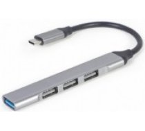 USB Centrmezgls Gembird USB Type-C 4-port Silver (UHB-CM-U3P1U2P3-02)