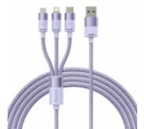 3in1 USB cable Baseus StarSpeed Series, USB-C + Micro + Lightning 3,5A, 1.2m (Purple) (CAXS000005)