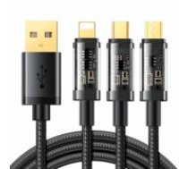USB cable Joyroom S-1T3015A5 3in1 USB-C | Lightning | Micro USB 3.5A 1.2m (black) (S-1T3015A5)