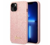Guess PC|TPU Glitter Flakes Metal Logo Case for iPhone 14 Plus Pink (GUHCP14MHGGSHP)