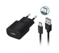 Forever TC-01 charger 1x USB 2A black + USB-C cable (GSM032681)