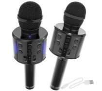 Goodbuy karaoke mikrofons ar iebūvētu Bluetooth skaļruni | 3W | aux | balss modulators | USB | Micro SD melns (GBMIK3WBK)