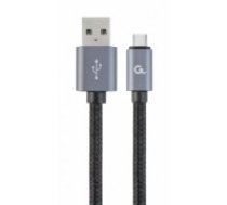 Gembird Cotton braided USB Male to Type-C Male 1.8m Black (CCB-MUSB2B-AMCM-6)